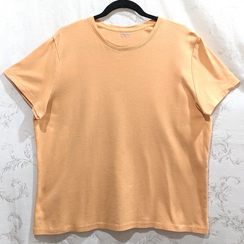 Cotton Pastel Orange Cherokee Crew Neck Tee Shirt XXL Short Sleeve Casual Basics